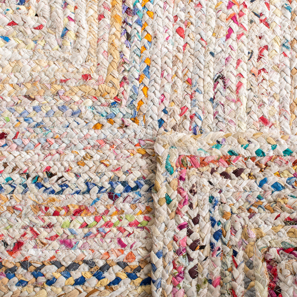 Safavieh Braided Collection BRD210 Rug, Ivory/Multi, 3'x5'