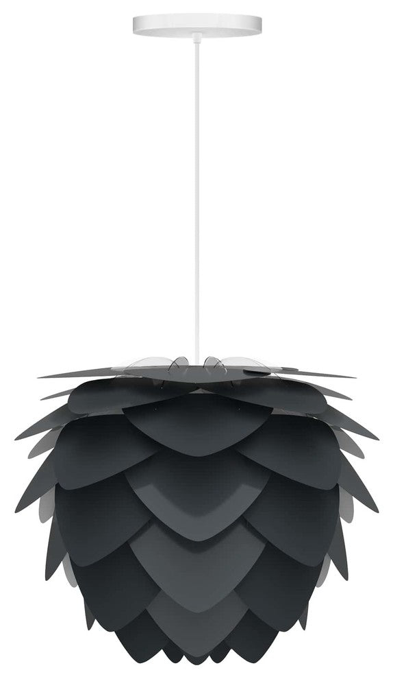 Aluvia Hardwired Pendant, Anthracite/White, Mini
