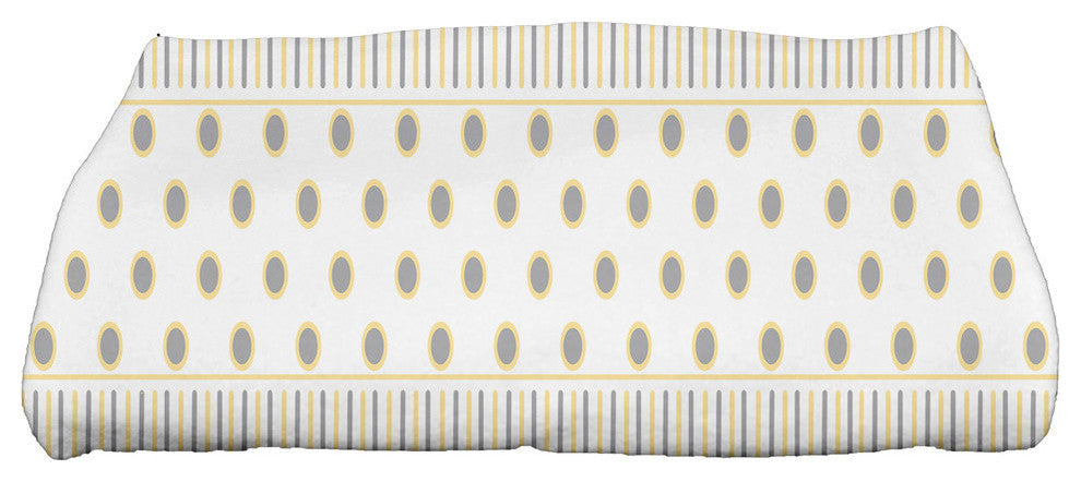 Comb Dot, Strip Print Bath Towel, Gray