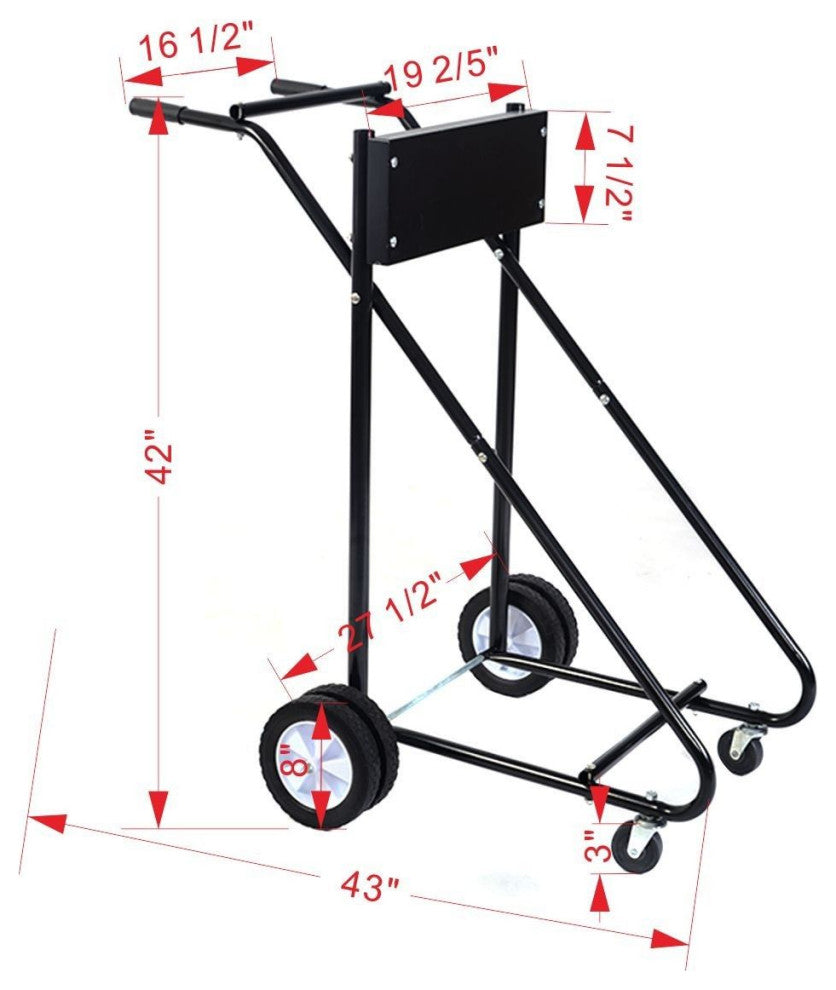 Costway 315 LBS Outboard Boat Motor Stand Carrier Cart Storage Pro Heavy Duty