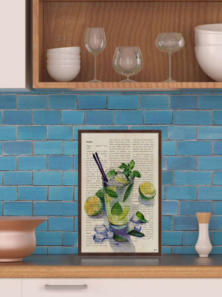 "Mojito History" Framed Painting Print, 12"x18"
