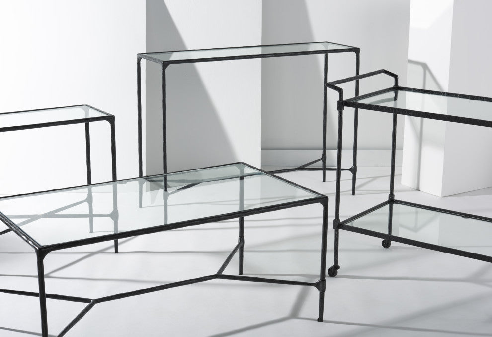 Safavieh Couture Isabellina Metal Console Table, Black / Clear