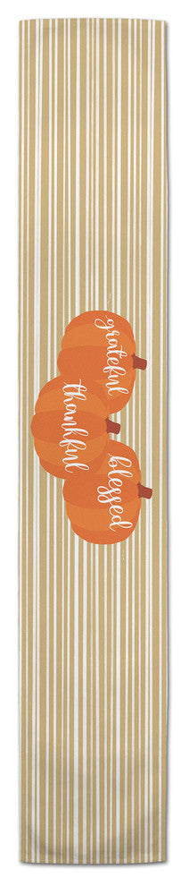 Grateful Thankful Blessed Pumpkins Table Runner