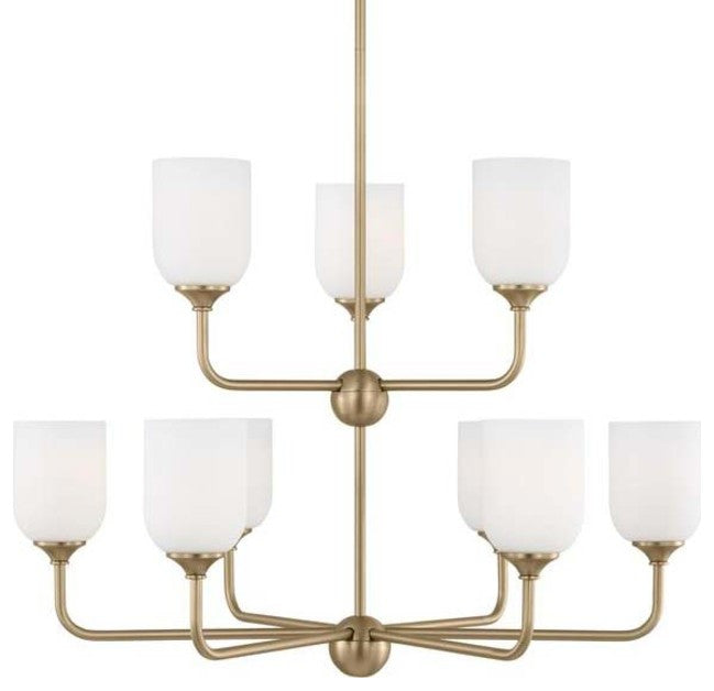 Generation Lighting GLC1109 Emile 9 Light 30"W Chandelier - Satin Bronze