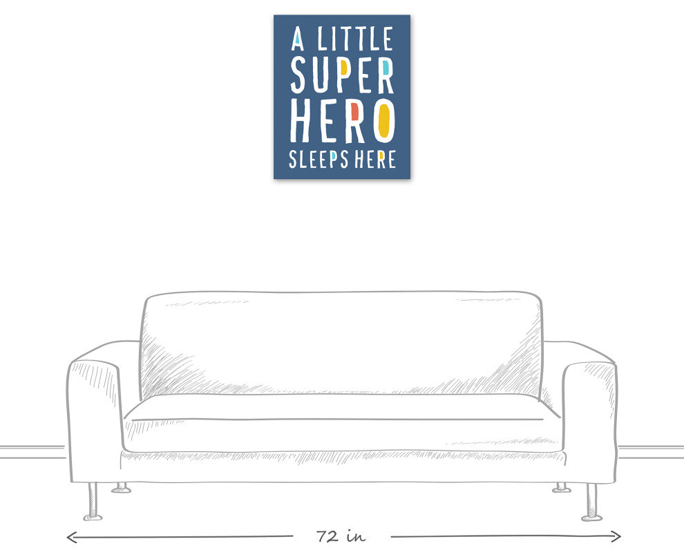 Little Super Hero 20x24 Canvas Wall Art