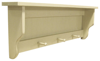 Pine Shelf With Pegs, Black
