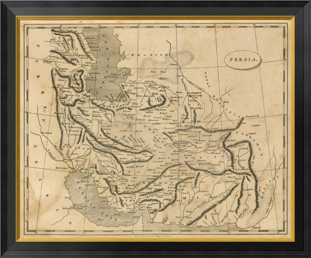 "Persia, 1812" Framed Canvas Giclee by Aaron Arrowsmith, 34x28"