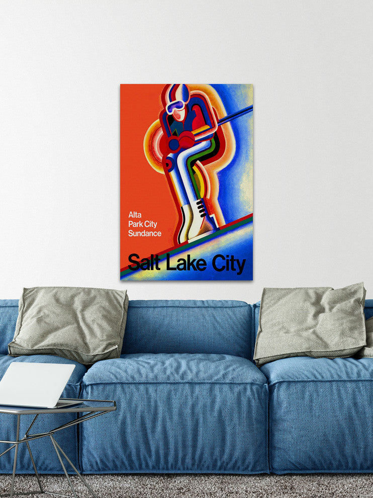 "Salt Lake City" Painting Print on Wrapped Canvas, 20"x30"