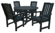 Springville 5-Piece Round Dining Set, Weathered Acorn, Federal Blue
