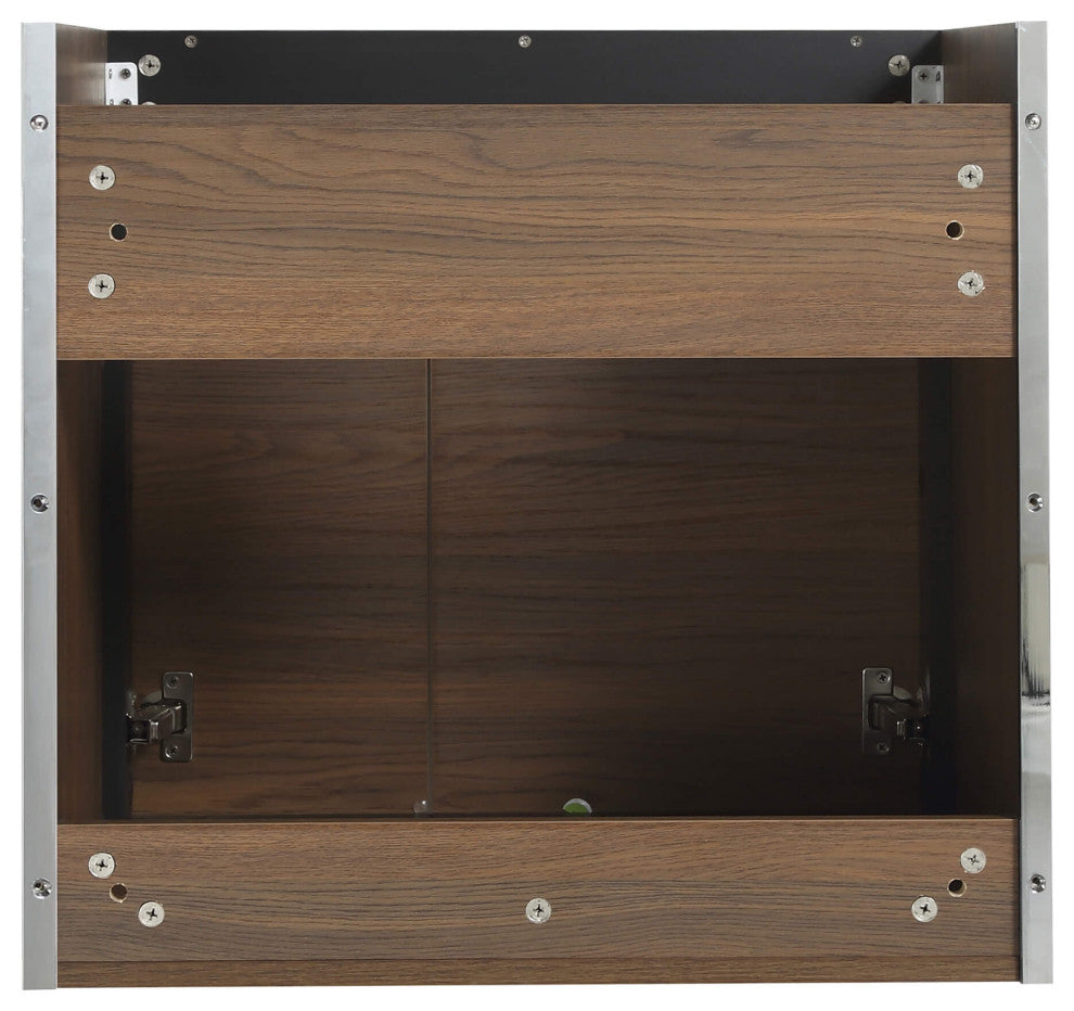 Oakville Wall Mount Bathroom Vanity, Walnut Ebony, 24", Chrome Hardware