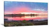 "Beautiful Fall Sunrise Over River" Landscape Wall Wall Art, 32"x16"