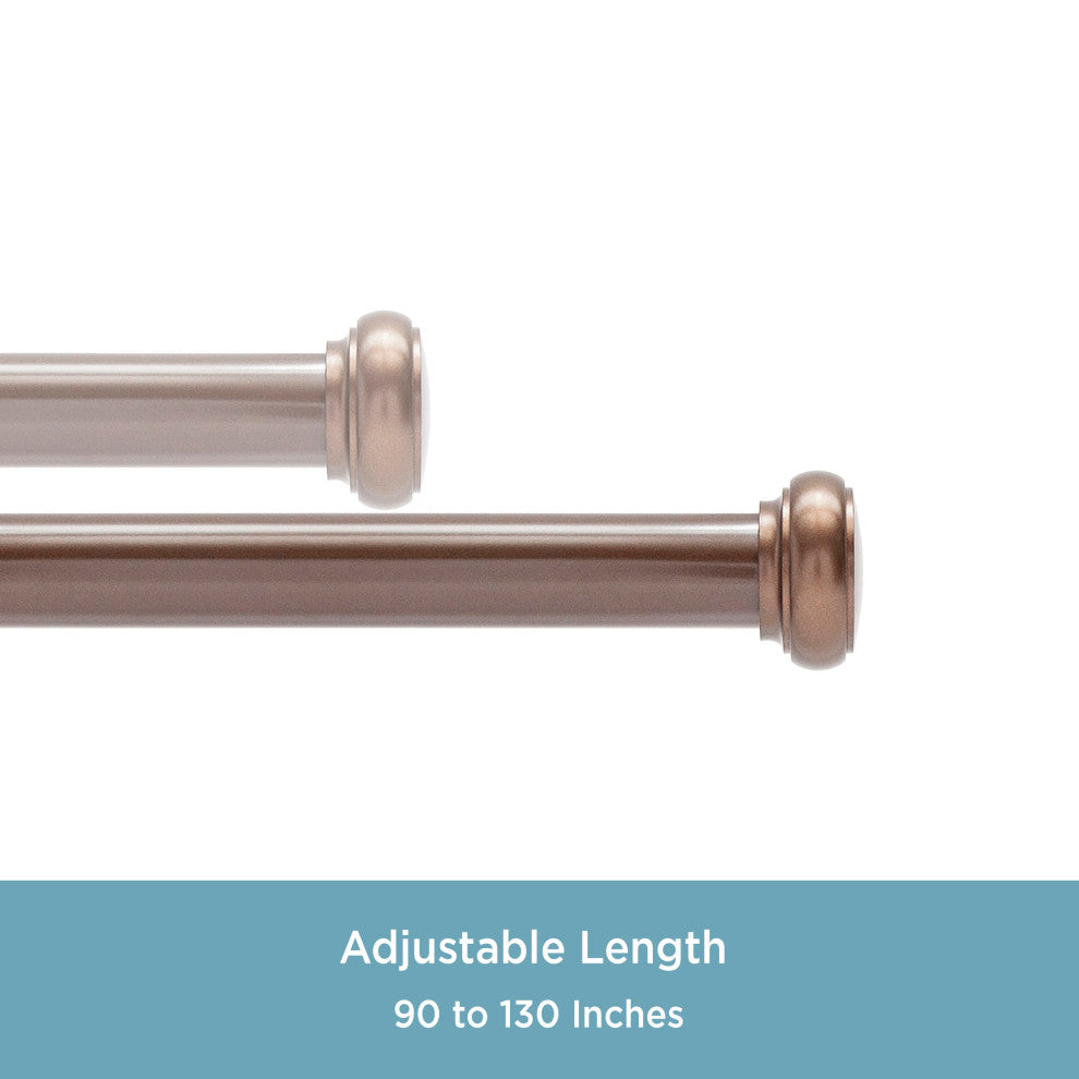 KenneyÂ® Weaver 1" Premium Decorative Window Curtain Rod, Chocolate, 90-130