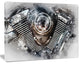 Motorcycle Engine Watercolor, Contemporary Canvas Art Print, 60"x28"