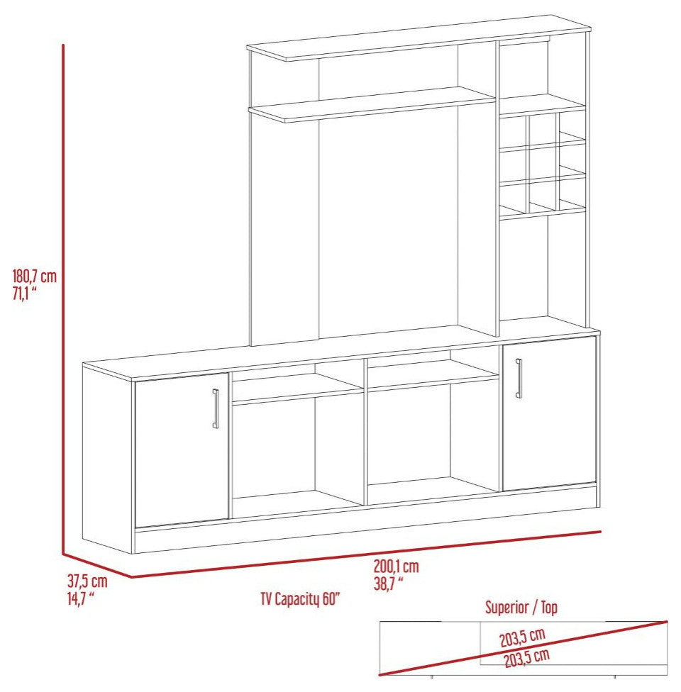 Entertainment Center Modoc, Living Room, Black