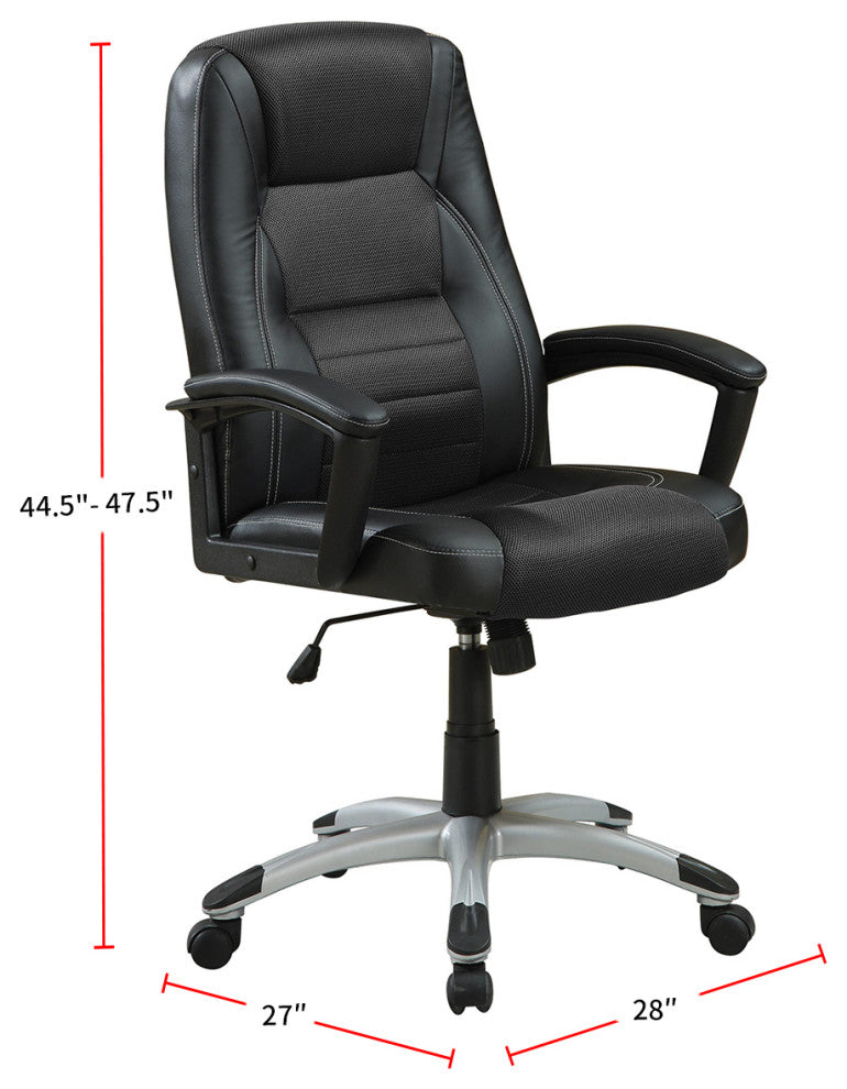 Adjustable Height Office Chair, Black