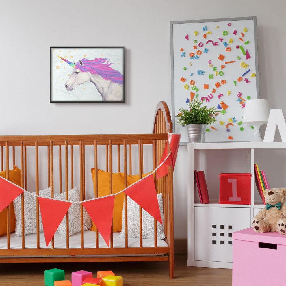 The Kids Room by Stupell Gold Star Rainbow Unicorn Painting, 16 x 20