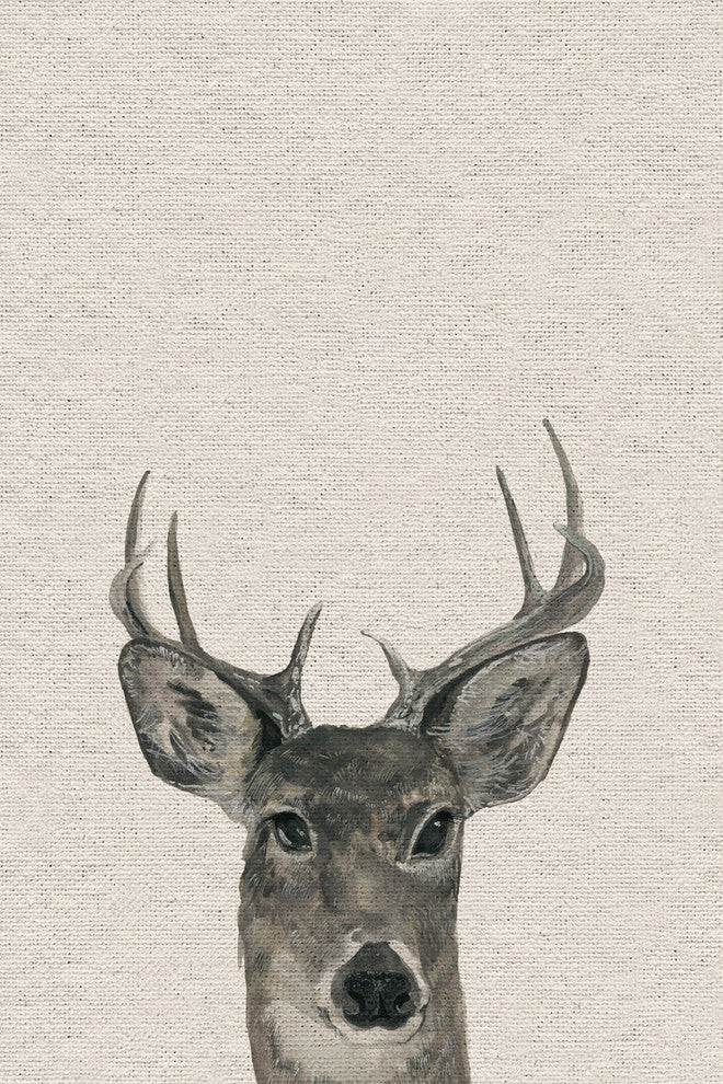 "Mischievous Deer" Painting Print on Wrapped Canvas, 12"x18"