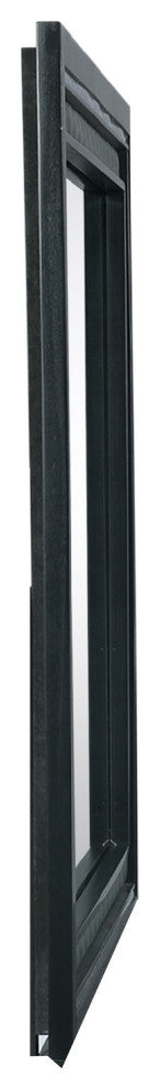 Benzara BM271442 Rectangular Mirror With Diamond Stitching, Silver and Black