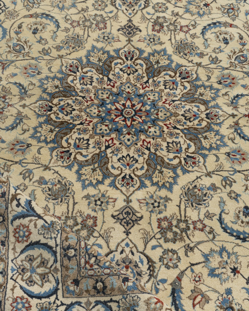 Vintage Persian Nain Area Rug, 5'3x8'11