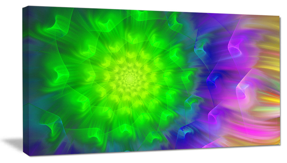 Spectacular Green Dandelion, Floral Canvas Art Print, 40x20