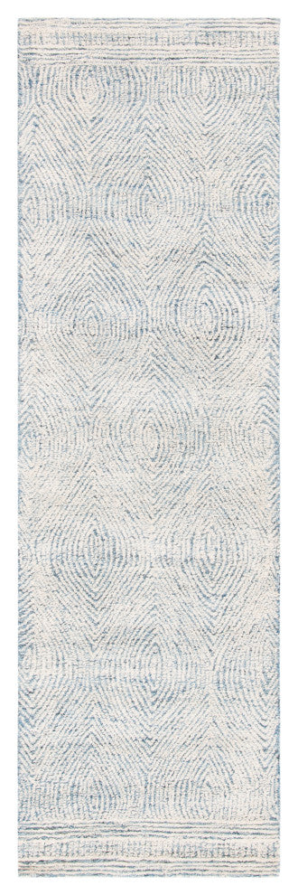Safavieh Couture Abstract Collection, ABT340 Rug, Ivory/Blue, 2'3"x10'