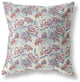 28" Red Blue Roses Indoor Outdoor Throw Pillow