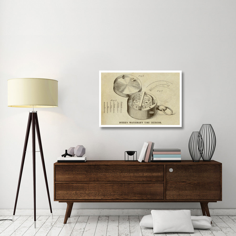 "Buerk's Watchman's Time Detector" Digital Paper Print by Inventions, 42"x29"