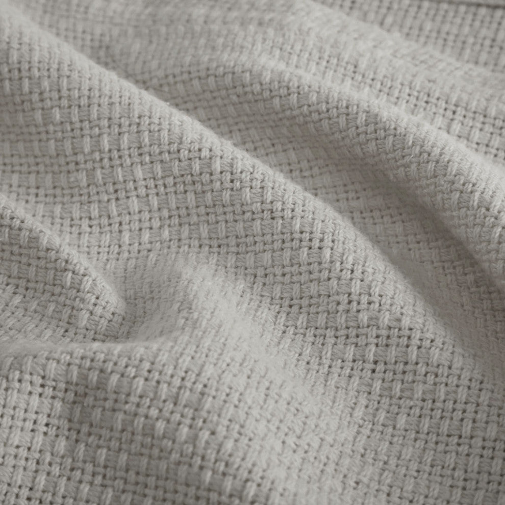 Madison Park Freshspun Basketweave All-Season Bedding Blanket, Grey