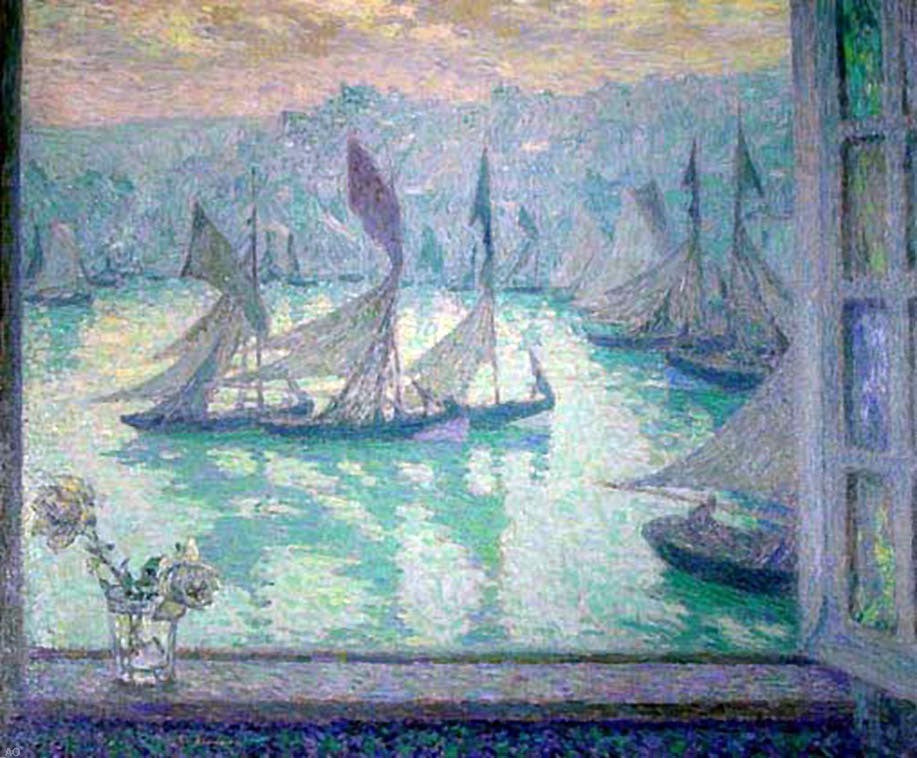 Henri Le Sidaner Window at the Port of Honfleur Gallery Wrapped Canvas Print
