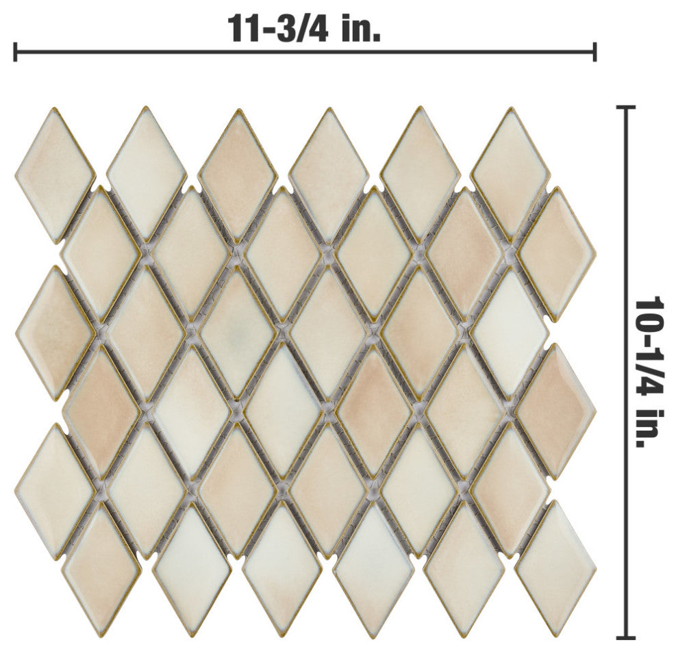 Hudson Kite Porcelain Mosaic Floor and Wall Tile, Truffle