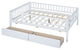 Gewnee Wood Full Size Daybed  with Two Drawers in White