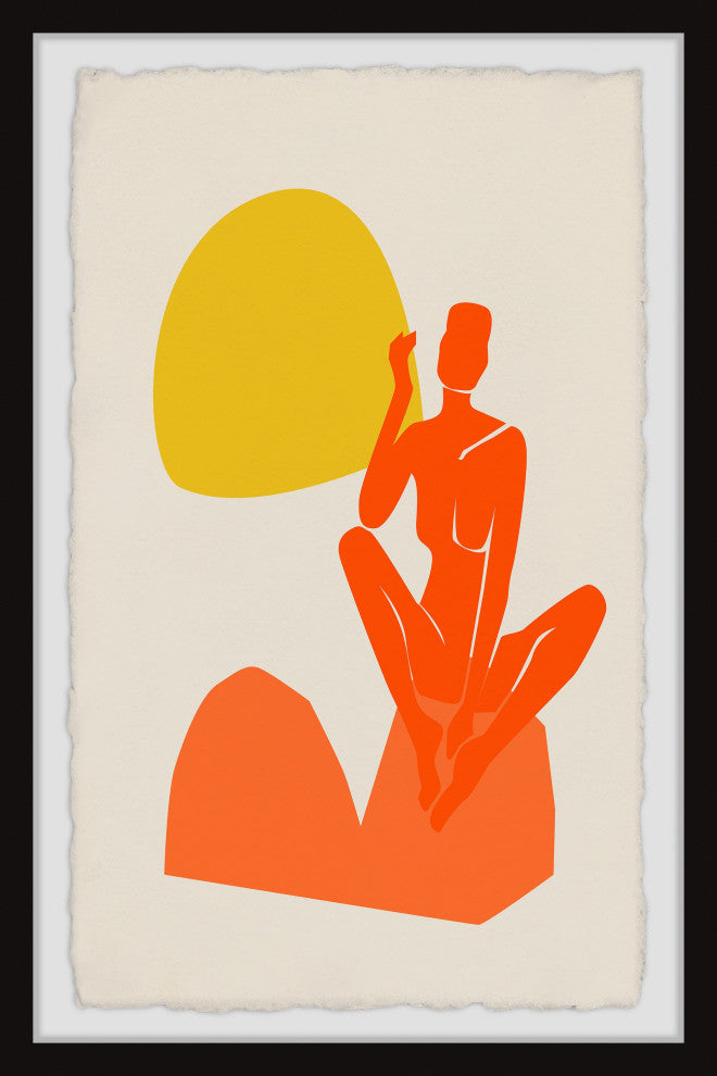 "Stone Squat" Framed Painting Print, 16x24