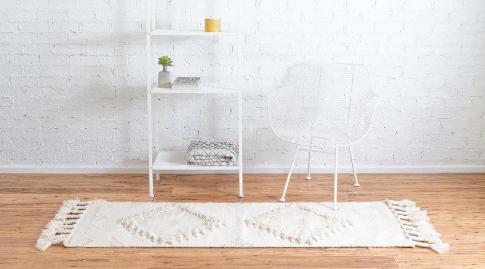 Unique Loom Ivory Mesa Area Rug, Ivory, 2'2x6', Runner