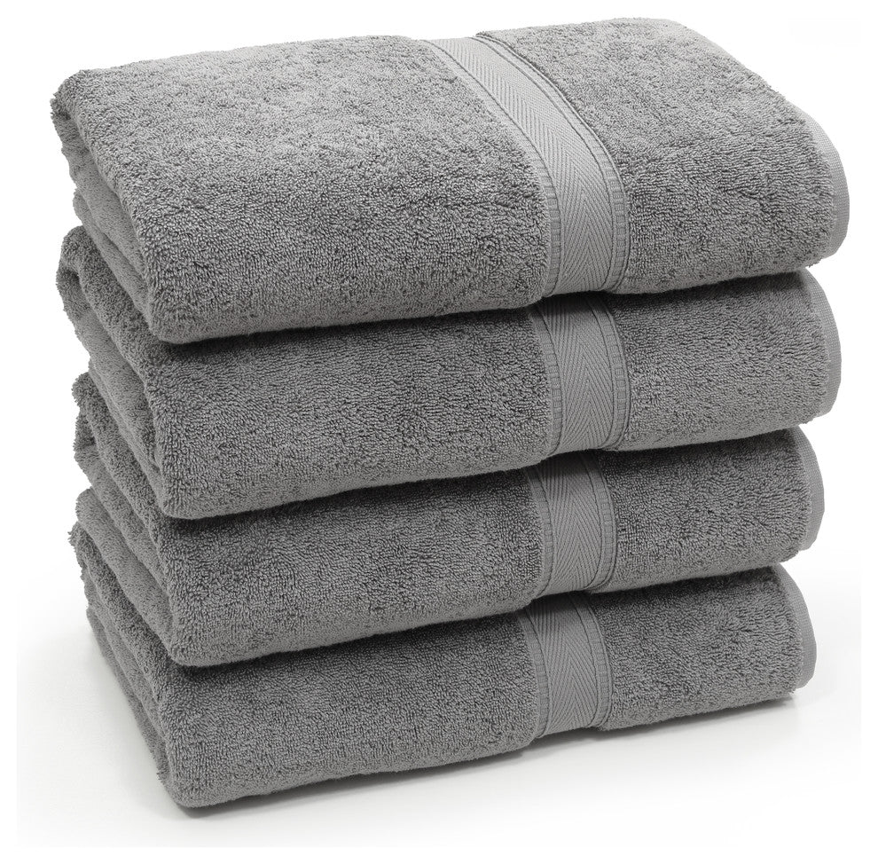 Linum Home Textiles Sinemis Terry Bath Towels, Set of 4, Dark Gray