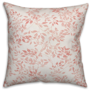 Blush Leaves 18x18 Throw Pillow