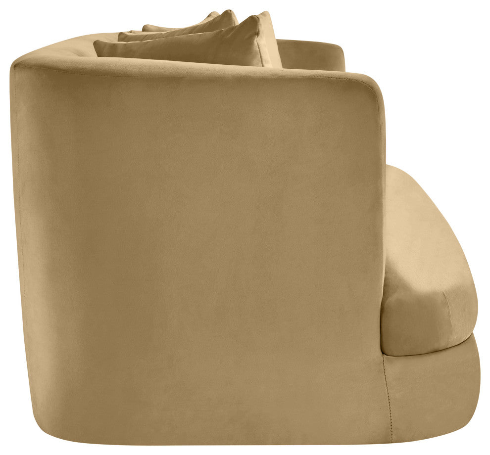 Alder Upholstered Chair, Camel, Velvet, Loveseat