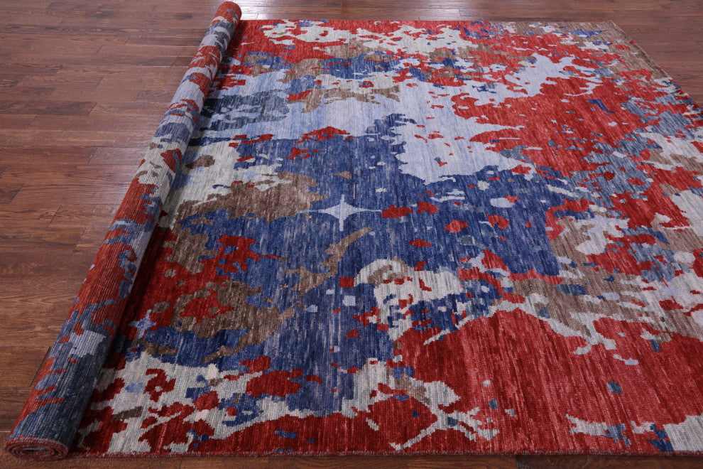Modern Hand Knotted Wool Rug 9' 0" X 12' 3" Q8577