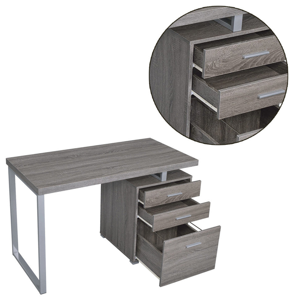 2-Drawer Office Desk, Weathered Gray