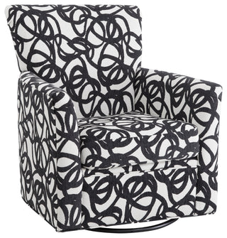 Cari Swivel Rocker Chair, Tangled Black