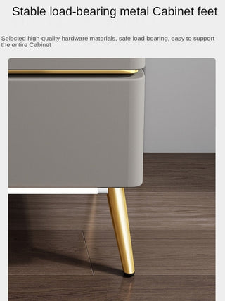 Modern Italian Bedside Table Made of Solid Wood, Gray Blue
