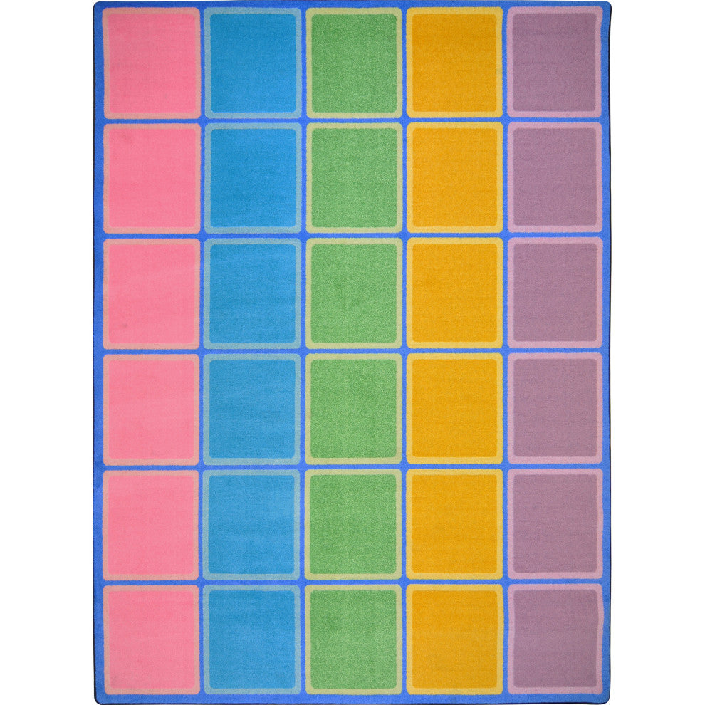 Kid Essentials Rug, Blocks Abound, Pastel, 7'8"x10'9"