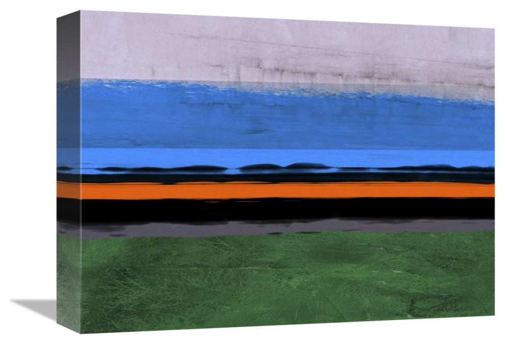 "Abstract Stripe Theme Orange And Blue" Fine Art Print