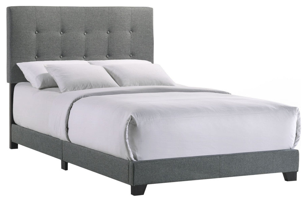 Kent Addyson Upholstered Platform Bed, Gray, Full