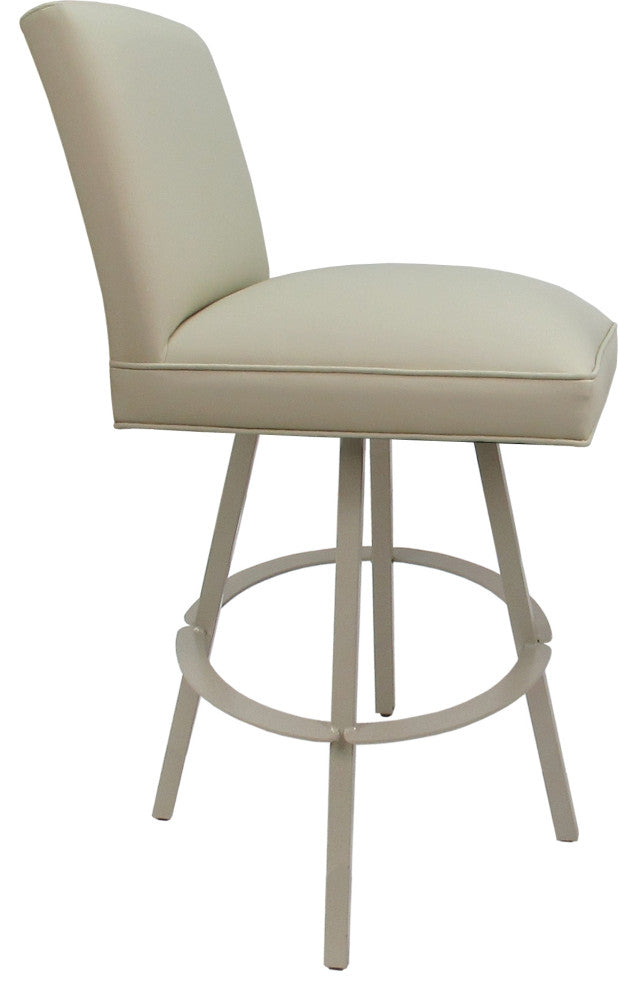Swivel Sommerville Stool on Warren Base, Ocean Beige Vinyl - Beige, 30"