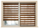 Premium Wood Look Duo Roller Window Shade, Brown, 25"