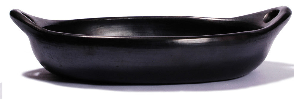 Ancient Cookware, Chamba Clay Oval Serving Dish with Handles, 12x17.5x3