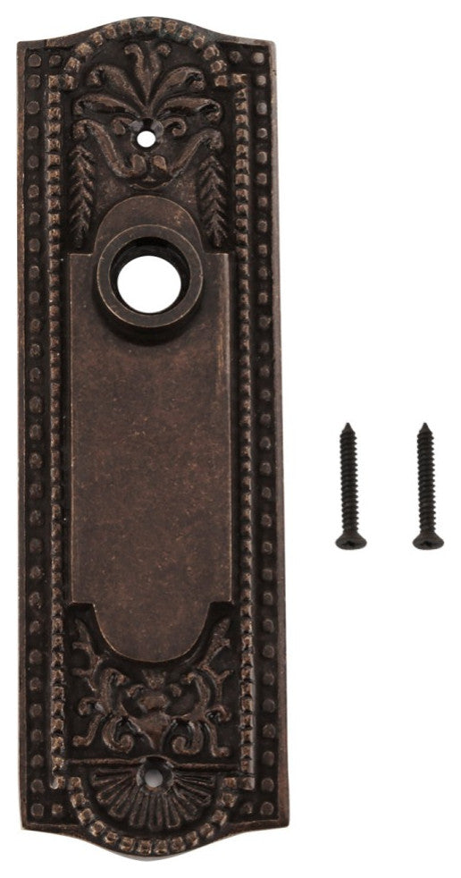 Door Back Plate Antique Brass Beaded Without Keyhole 7 1/4" H Pack of 4