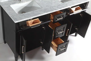 Vanity Set With Carrara Marble Top, 72", Espresso