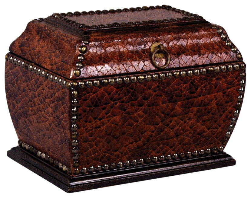 Fiorella Wood Crackle Decorative Box, Brown