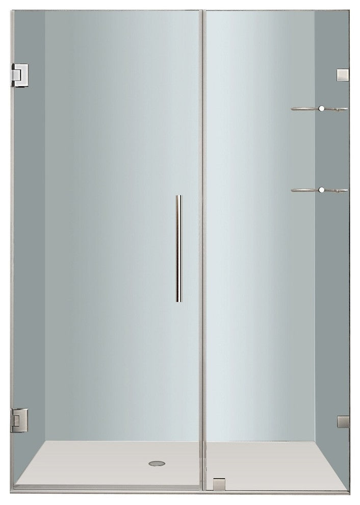 Aston Nautis GS 47"x72" Completely Frameless Hinged Shower Door, Stainless Steel